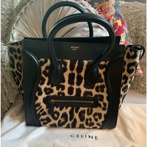 💯% Authentic Celine Mini Luggage cheetah fur